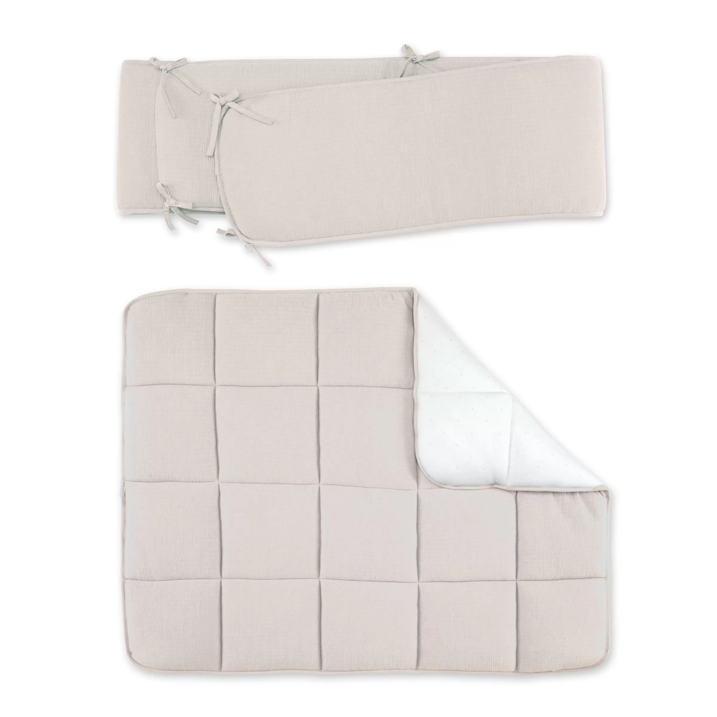 BEMINI Combo Krabbeldecke Und Nestchen Pady Tetra Jersey + Jersey 75X95Cm Cadum Sand Fashion