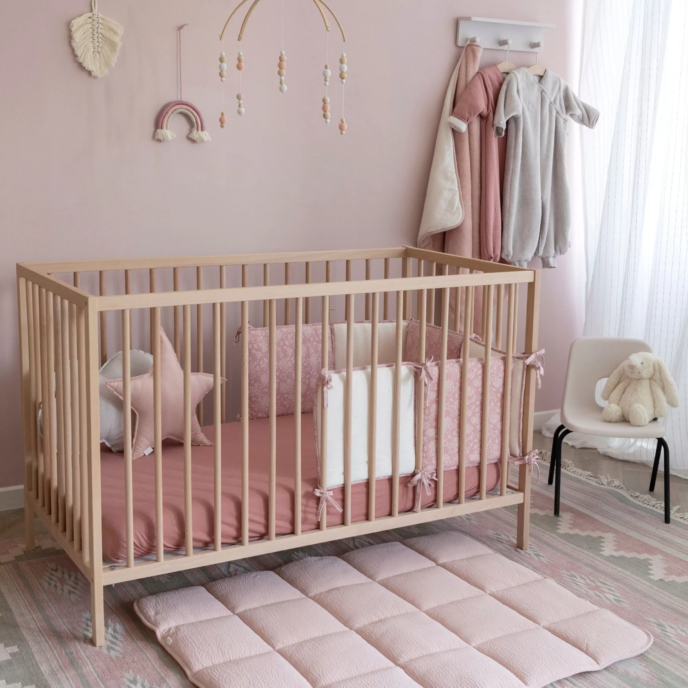 BEMINI Combo Krabbeldecke Und Nestchen Pady Tetra Jersey + Jersey 75X95Cm Cadum Blush Outlet