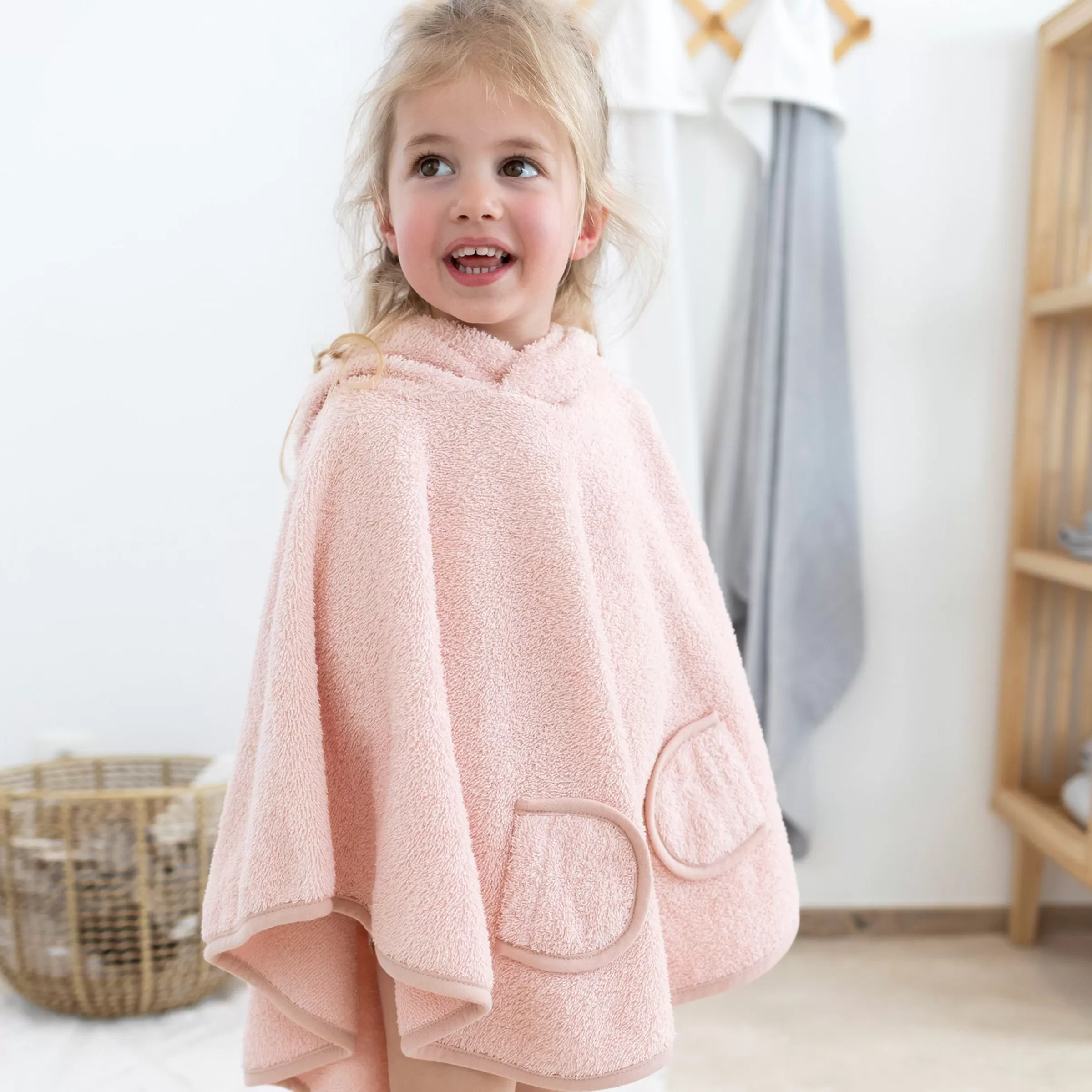 BEMINI Poncho Terry 9-36M Blush Best Sale