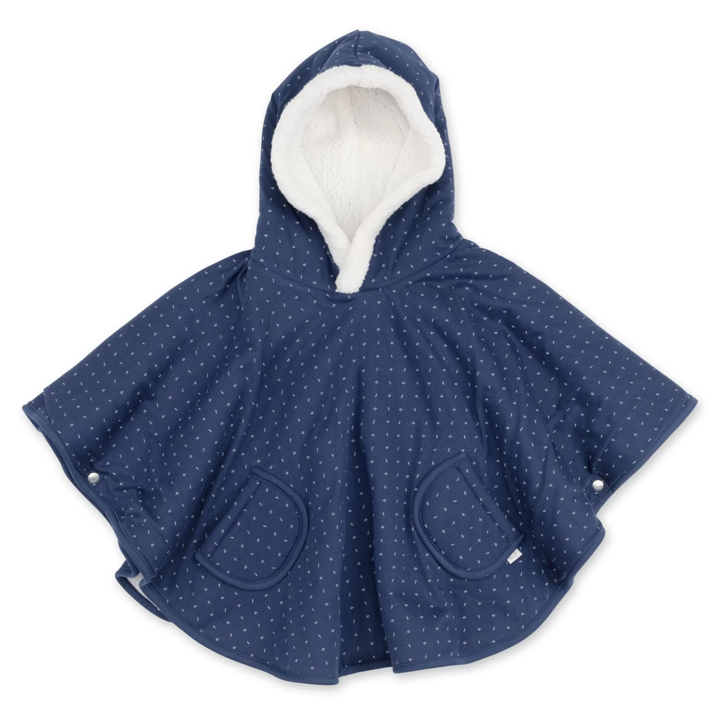 BEMINI Reiseponcho Jersey + Teddy 9-36M Yoshi Geometric Print Navy Best